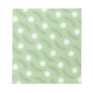 Antikes Salbeigrünes Blumen Tropical Blumenmuster Notizblock