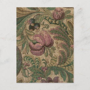 Antikes Salbeimauve 1918 Botanisches Muster Postkarte
