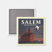 Antikes Salem Massachusetts Magnet (Vorderseite/Rückseite)