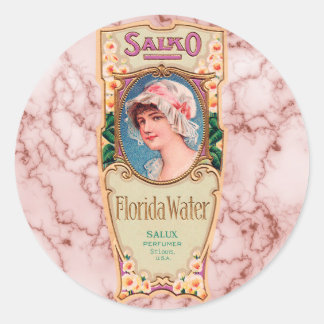 Antikes Salko Florida Water Parfüm Etikett Runder Aufkleber