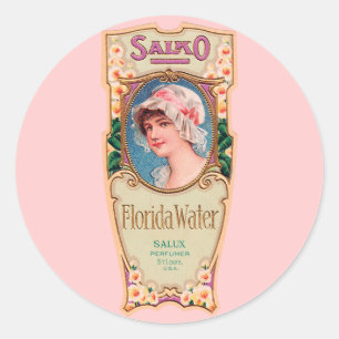 Antikes Salko Florida Water Parfüm Etikett Runder Aufkleber