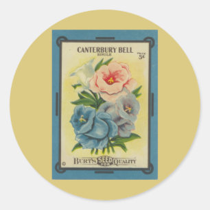 Antikes Samen-Paket: Canterbury Bell Runder Aufkleber
