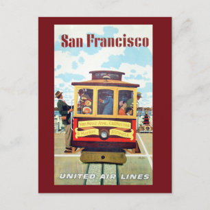 Antikes San Francisco Cable Car Reise-Postkarte Postkarte