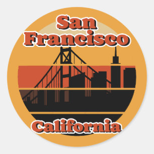 Antikes San Francisco Kalifornien Runder Aufkleber