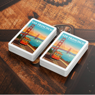 Antikes San Francisco Kalifornien Spielkarten