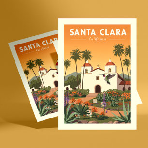 Antikes Santa Clara Kalifornien Postkarte