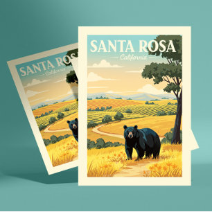 Antikes Santa Rosa Kalifornien Postkarte