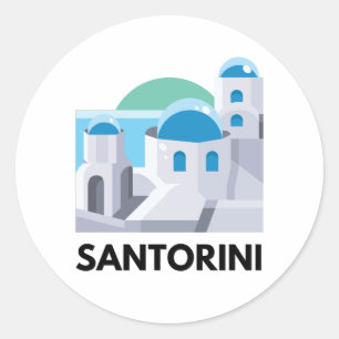 Antikes Santorin Griechenland Runder Aufkleber