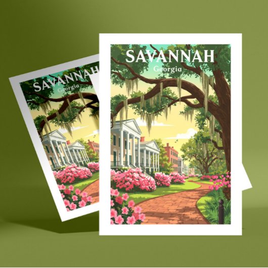 Antikes Savannah Georgia Postkarte