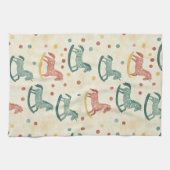 Antikes Schaukelpferd Rust Plaid Kinderzimmer Must Geschirrtuch (Horizontal)