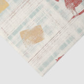 Antikes Schaukelpferd Teal Karomuster Seidenpapier (Detail)