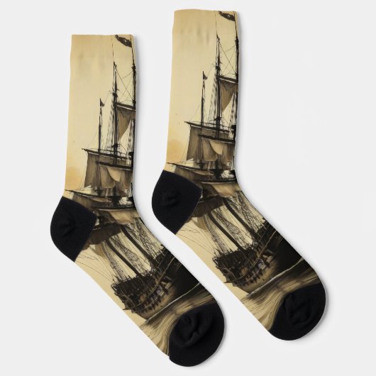 Antikes Schiff Socken (Rechts)