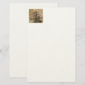 Antikes Schiff und Karte (Vorne/Hinten)