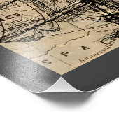Antikes Schiff und Karte Fotodruck (Ecke)