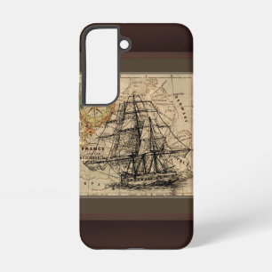 Antikes Schiff und Karte Samsung Galaxy Hülle