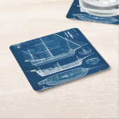 Antikes Schiffskonzept I Rechteckiger Pappuntersetzer (angewinkelt)