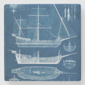 Antikes Schiffskonzept I Steinuntersetzer (Vorderseite)