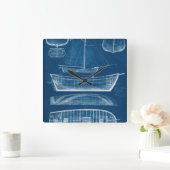 Antikes Schiffskonzept II Quadratische Wanduhr (Zuhause)