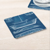 Antikes Schiffskonzept II Rechteckiger Pappuntersetzer (angewinkelt)