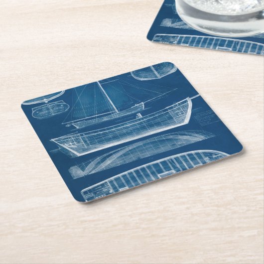 Antikes Schiffskonzept II Rechteckiger Pappuntersetzer (angewinkelt)