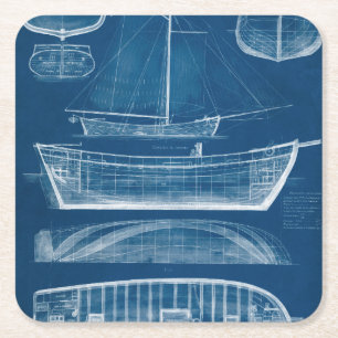 Antikes Schiffskonzept II Rechteckiger Pappuntersetzer