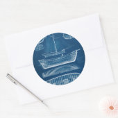 Antikes Schiffskonzept II Runder Aufkleber (Umschlag)