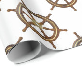 Antikes Schiffssteuer Geschenkpapier (Rolleneckpunkt)