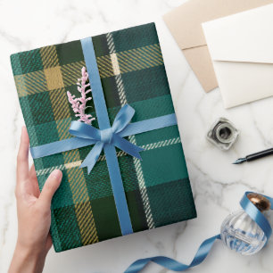 Antikes schottisches grünes Marine-Tartan-Karo-Mus Geschenkpapier