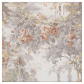 Antikes Schwan-Muster unter Ruinen und Rosen Stoff (Nahaufnahme)
