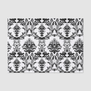 Antikes Schwarz-Weiß-Ornament-Damaskus-Muster Seidenpapier