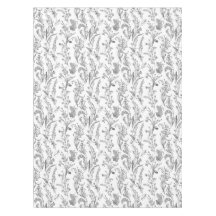 Antikes Schwarz-Weiß-Toile-Blumenmuster Vintage