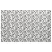 Antikes schwarzes Blumen-Toile-Muster Stoff (Yard (91,4 cm))