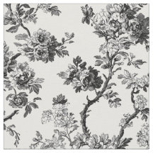 Antikes schwarzes Blumen-Toile-Muster