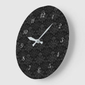 Antikes Schwarzgraues Damastmuster mit Zahlen Große Wanduhr (Winkel)