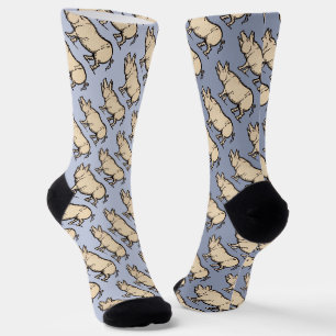 Antikes Schwein Süßes Vintage-Illustration Socken