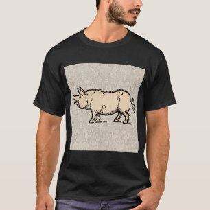 Antikes Schwein Süßes Vintage-Illustration T-Shirt