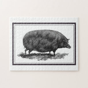 Antikes Schweine-Ätzrätsel Puzzle