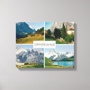 Antikes Schweiz, Grindelwald, Jungfrau Leinwanddruck