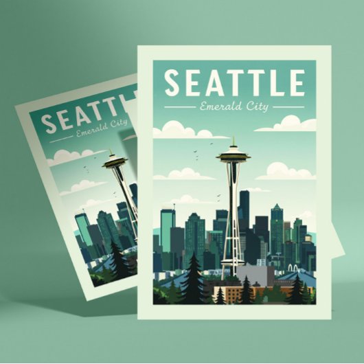 Antikes Seattle Postkarte