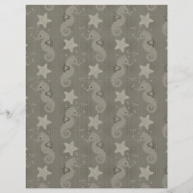 Antikes Seepferd- und Sternenmuster (Vorderseite)