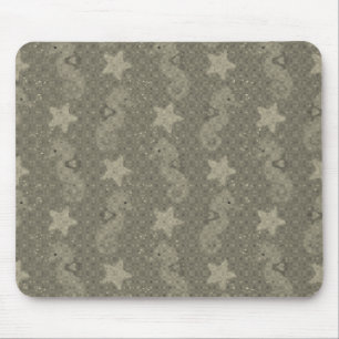 Antikes Seepferd- und Sternenmuster Mousepad