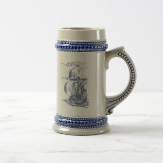 Antikes Segelschiff Bierglas