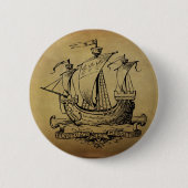Antikes Segelschiff Button (Vorderseite)