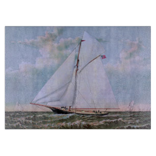 Antikes Segelschiff Schaluppe Yacht Segelboot Ozea Schneidebrett
