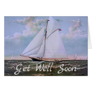 Antikes Segelschiff Sloop Yacht Sailboat Ozean