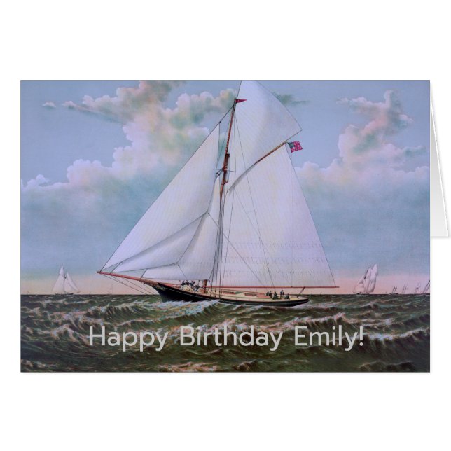 Antikes Segelschiff Sloop Yacht Sailboat Ozean (Vorderseite (Horizontal))