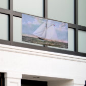 Antikes Segelschiff Sloop Yacht Sailboat Ozean Banner (Äußeres Gebäude)