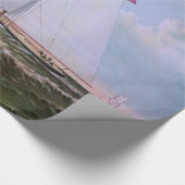 Antikes Segelschiff Sloop Yacht Sailboat Ozean Geschenkpapier (Ecke)