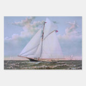 Antikes Segelschiff Sloop Yacht Sailboat Ozean Geschenkpapier Set (Vorderseite)