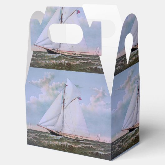 Antikes Segelschiff Sloop Yacht Sailboat Ozean Geschenkschachtel (Geöffnet)